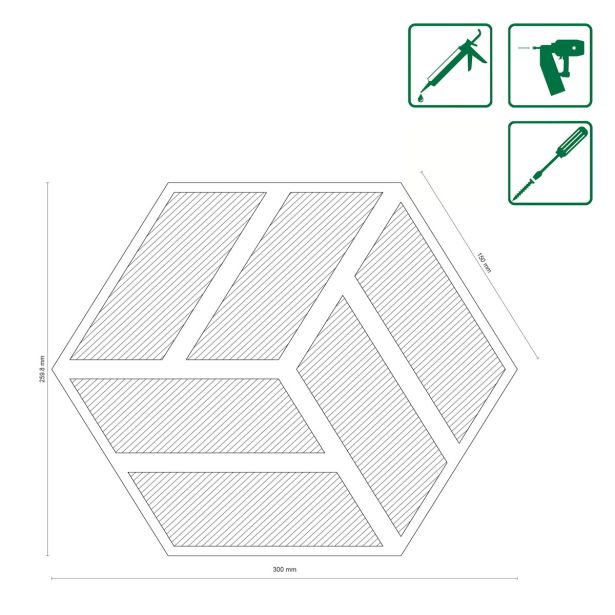 AKUSTIČNI PANEL FN ACUSTICO HEXAGO Q LAVENDEL 300X260X19 MM