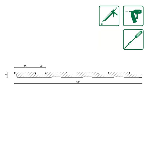 AKUSTIČNI PANEL FN WALLY TIGER MDF HRAST LAMELLO FOEI73 P 18X267