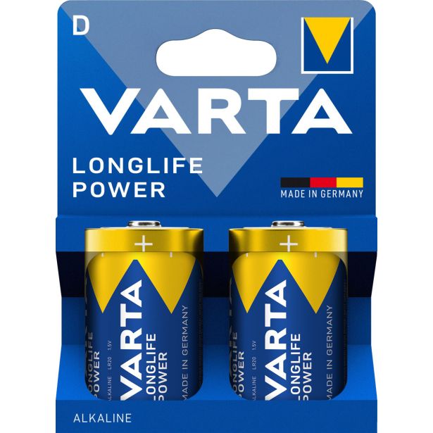 ALKALNI BATERIJSKI VLOŽEK VARTA LR20 D LONGLIFE POWER BL/2, 1.5V