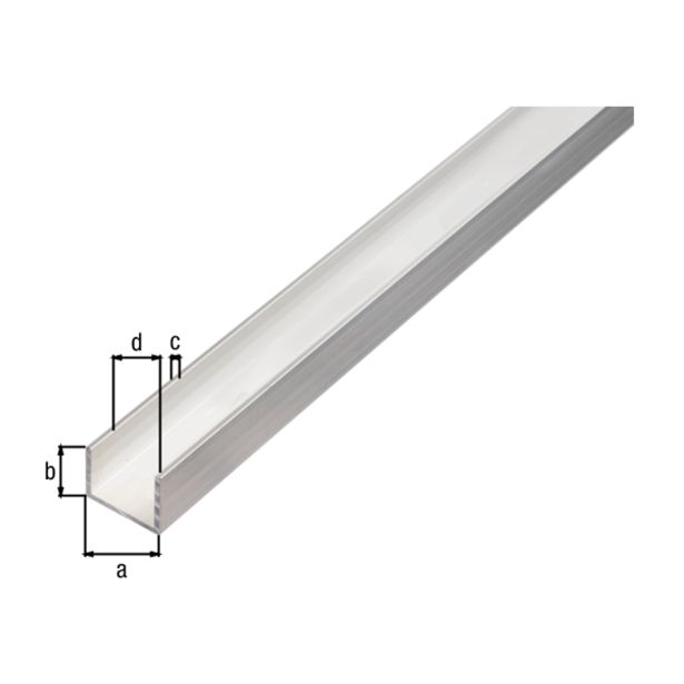 U-PROFIL ALBERTS ALU 10X15X10X1.5X1000 MM