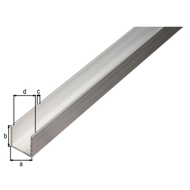 U-PROFIL ALBERTS ALU 10X20X10X1.5X2600 MM