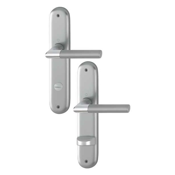 ALU KLJUKA ZA VRATA HOPPE LECCE S ŠČITOM WC F49-F9-2