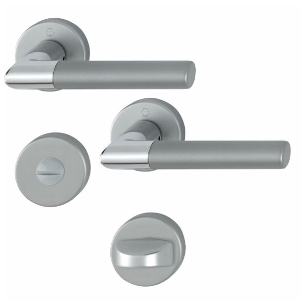 ALU KLJUKA ZA VRATA HOPPE LECCE Z ROZETO WC F49-F9-2