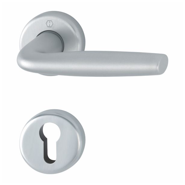 ALU KLJUKA ZA VRATA HOPPE MILOS Z ROZETO CILINDER F94-1