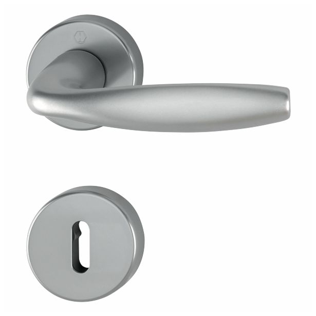 ALU KLJUKA ZA VRATA HOPPE NEW YORK Z ROZETO KLJUČ F9 8/9