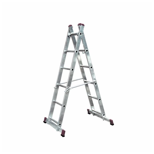 ALU VEČNAMENSKI ODER KRAUSE 2X6 STOPNIC 1.65 M/2.75 M DELOVNA VIŠINA 1 M