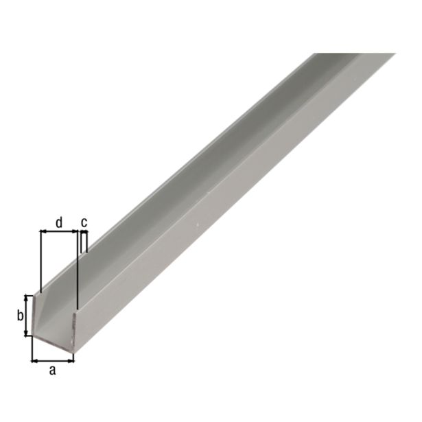 U-PROFIL ALBERTS ALU, 15X15X12X1.5X2000 MM
