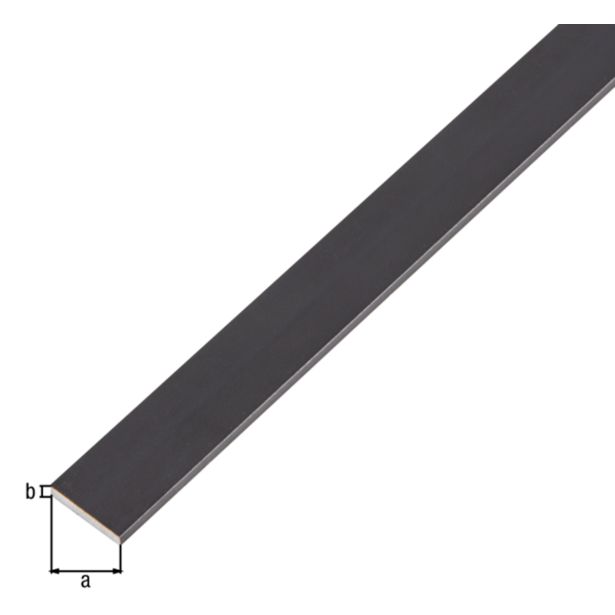 PLOSKA PALICA ALBERTS ALU, 15X2X1000 MM ČRNO ELOKSIRANA