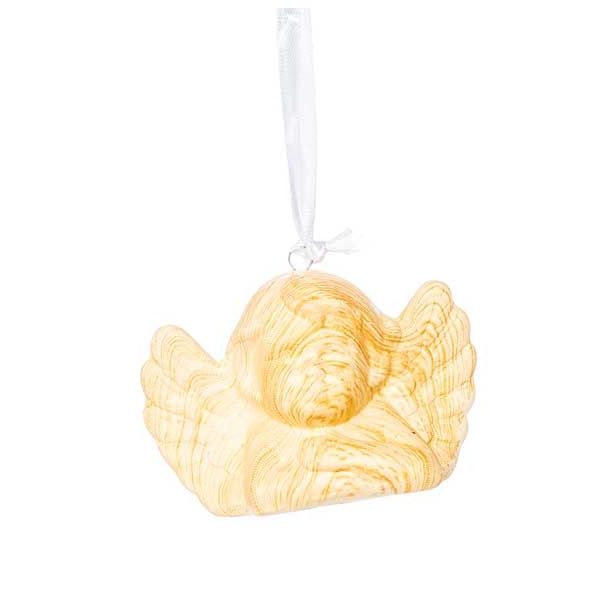 OKRASEK ZA JELKO GLOSSTYLE ANGEL 7 CM IMITACIJA LESA IZ KERAMIKE