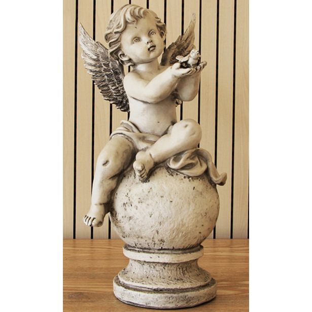 FIGURA, OKRASNA ANGEL BETON BARVA VIŠ 39 CM