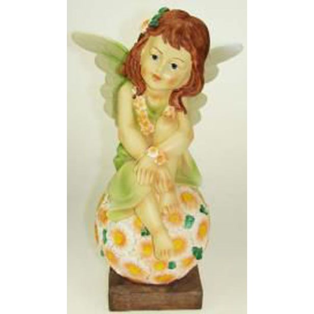 FIGURA, OKRASNA ANGEL NA KROGLI MIX BARV VIŠ 36 CM