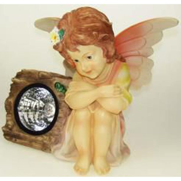 FIGURA, OKRASNA ANGEL SOLARNI MIX BARV VIŠ 27 CM