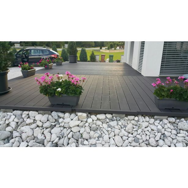 WPC DESKA ZA TERASO BAMBUSWPC ANTRACIT 2200X150X25 MM OZKO/ŠIROKO REBRANA