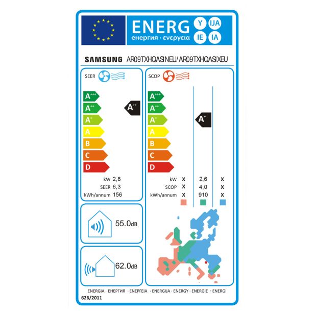 SAMSUNG KLIMA Z INVERTERJEM A35  2,5KW, NOTRANJA IN ZUNANJA ENOTA