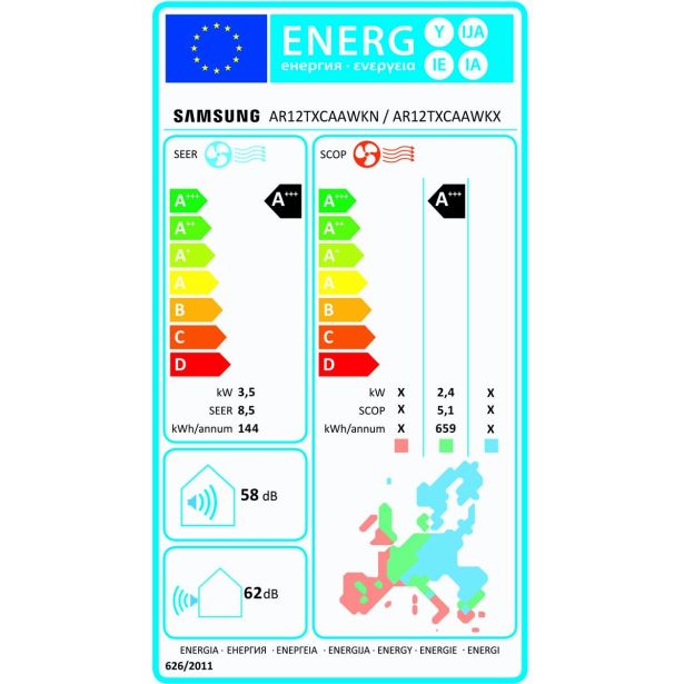 SPLIT ENOJNA INVERTER SAMSUNG AR12TXCAAWKNEU WF ELITE 3.5KW, NOTR.+ZUN.ENOTA