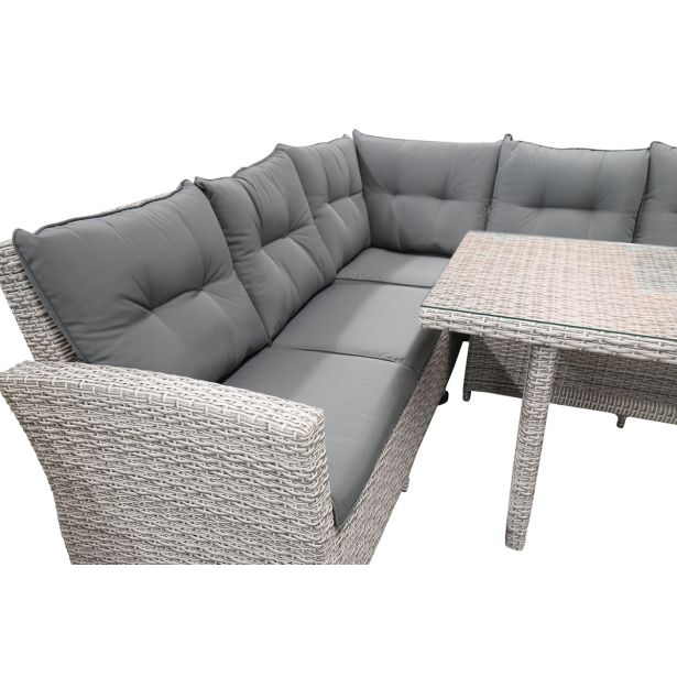 GARNITURA UMETNI RATAN BIVA AREZZO 2-DELNA, SIVA MIZA+KLOP