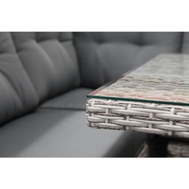 GARNITURA UMETNI RATAN BIVA AREZZO 2-DELNA, SIVA MIZA+KLOP