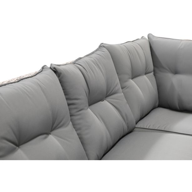 GARNITURA UMETNI RATAN BIVA AREZZO 2-DELNA, SIVA MIZA+KLOP