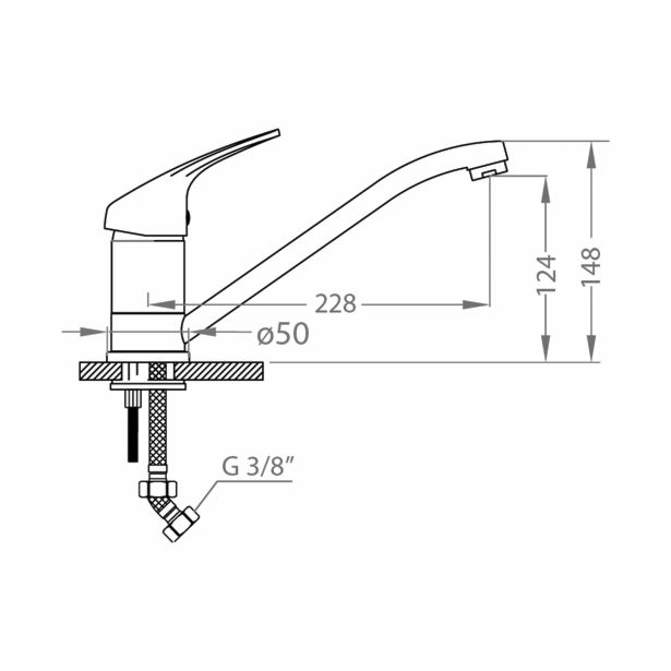 ARMATURA ZA KORITO ALVEUS STOJEČA, 2 CEVI, AM-30 A21M CAPUCINO