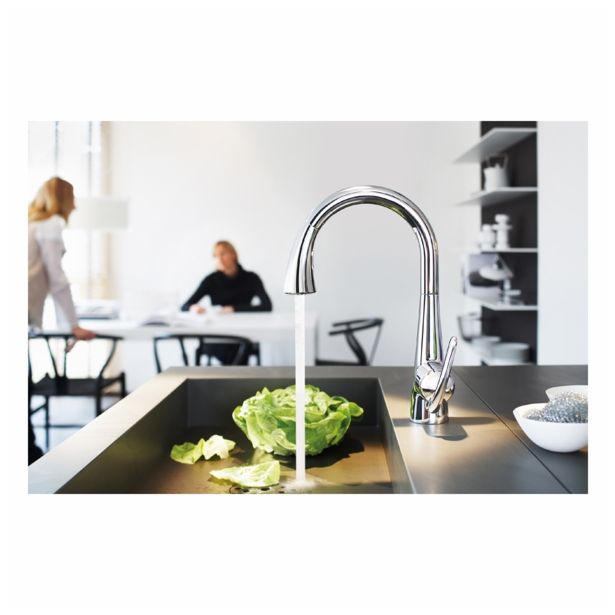 ARMATURA ZA KORITO GROHE ZEDRA STOJEČA 2 CEVI IZVLEČNA