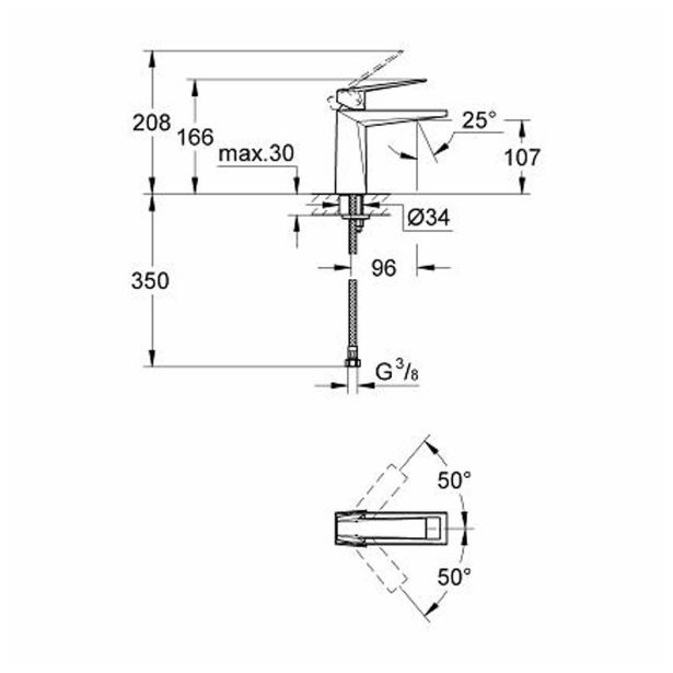 PIPA ZA UMIVALNIK GROHE ALLURE BRILLIANT