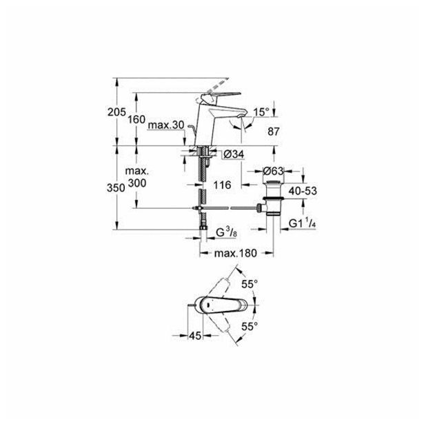 PIPA ZA UMIVALNIK GROHE EURODISC COSMOPOLITAN