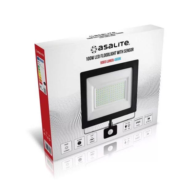 ASALITE LED REFLEKTOR 100W 4500K, 8000LM + SENZOR