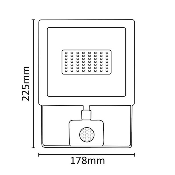 ASALITE LED REFLEKTOR 50W 4500K, 4000LM + SENZOR