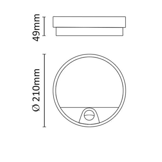 ASALITE STROPNA LED 15W 4000K, 1400LM, IP54, SENZOR