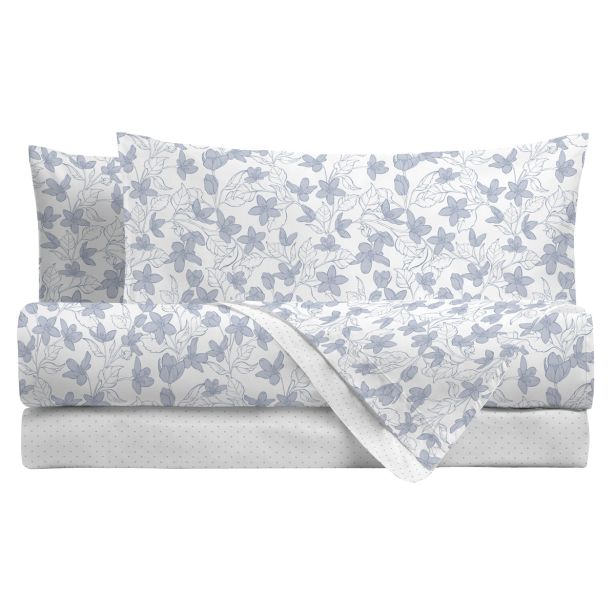 POSTELJNINA AMO LA CASA ATLAS, SVETLO MODRA 140X200, 60X80 CM