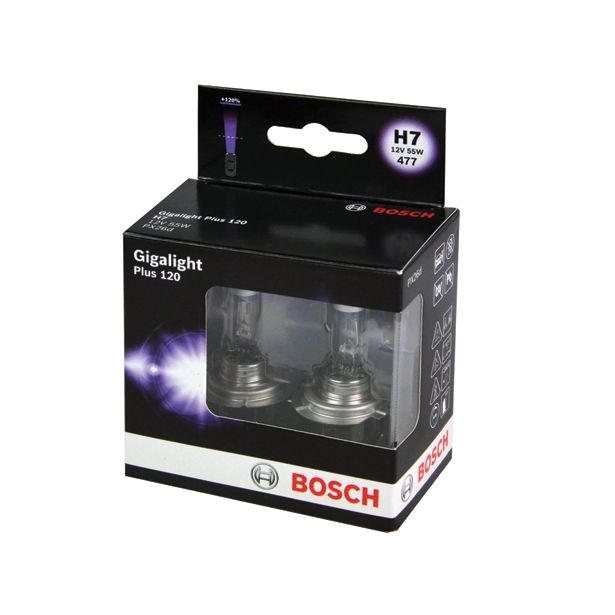 AVTOMOBILSKA ŽARNICA BOSCH H7 GIGALIGHT PLUS 120 12V 55W PX26D 2/1