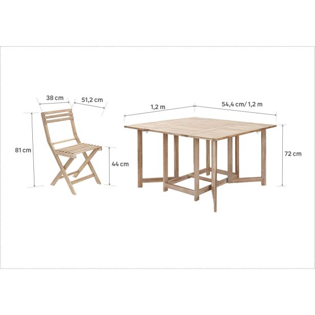 BALKONSKA JEDILNA GARNITURA SOLIS II COMPACT 1 MIZA + 4 STOLI