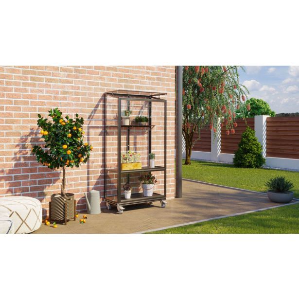 BALKONSKI RASTLINJAK VITAVIA POLIS 350 ESG, ČRNA KOLESA