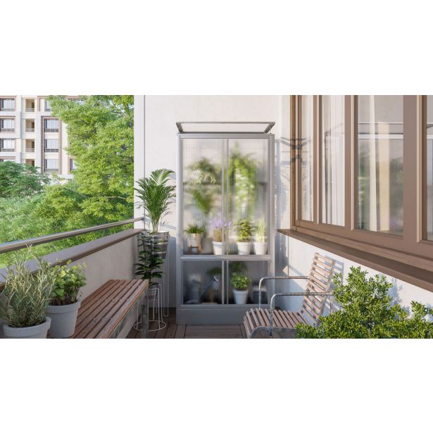 BALKONSKI RASTLINJAK VITAVIA POLIS HKP4MM STEEL FOUNDATION, ALU