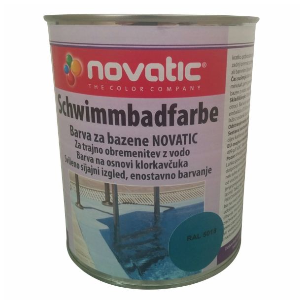 BARVA ZA BAZEN AMAL NOVATIC TURKIZNO MODRA 2.5 L RAL.:5018