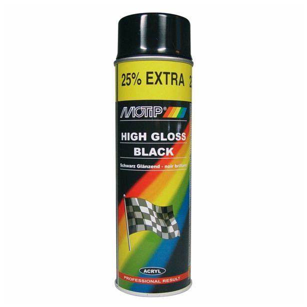 BARVNI SPREJ MOTIP ACRYL ČRNA SIJAJ 500 ML