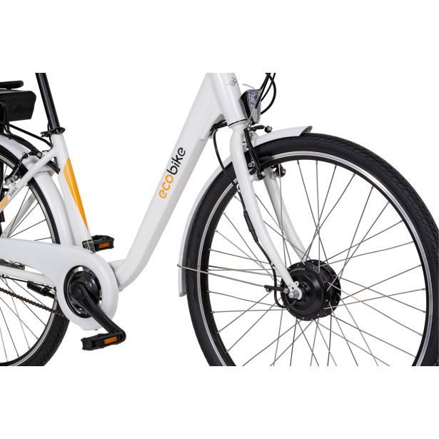 ELEKTRIČNO KOLO ECOBIKE BASIC NEXUS BELE BARVE MESTNO 71.12 CM (28")