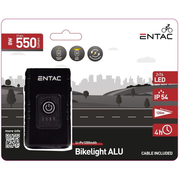 BATERIJSKA SVETILKA ENTAC ZA KOLO ALU POLNILNA 8W