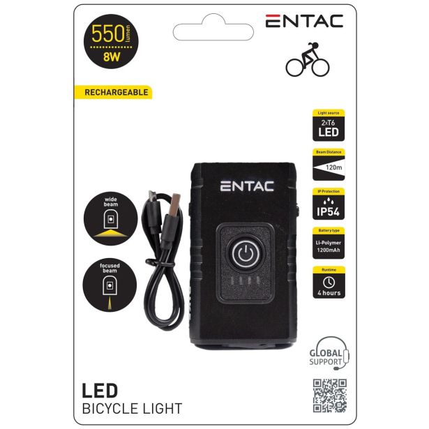BATERIJSKA SVETILKA ENTAC ZA KOLO ALU POLNILNA 8W
