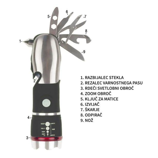 BATERIJSKA SVETILKA PLATINET PAFMT MULTIFUNKCIJSKA ALU