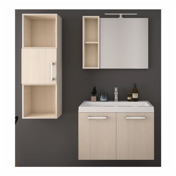 MDF LAK.KOPAL.OMARICA AQUAESTIL BAZA ARWEN 80 Z VRATI BELO DREVO 80X51X13