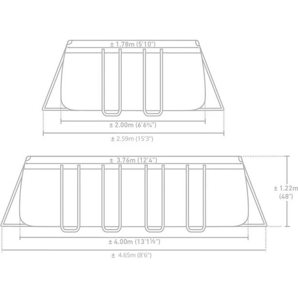 BAZEN S KOVINSKO KONSTRU. INTEX PRISM FRAME 400X200X122 CM