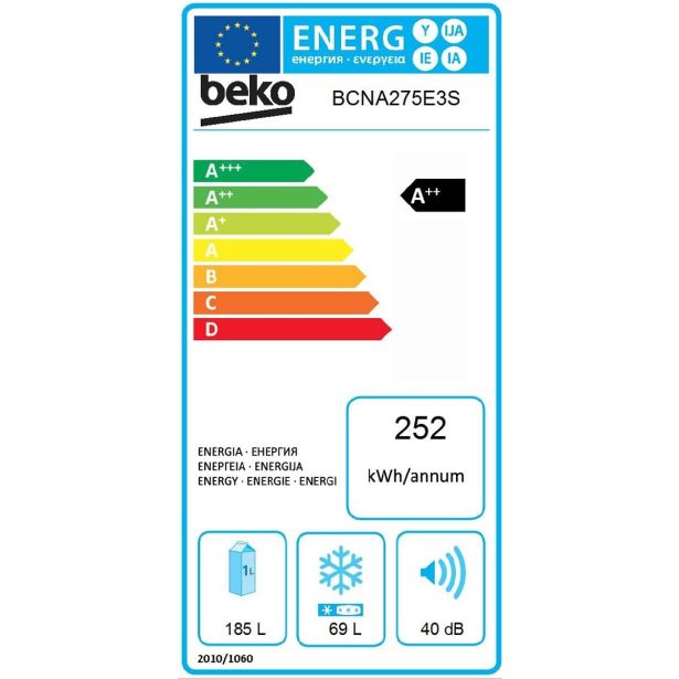 HLADILNIK IN ZAMRZOVALNIK BEKO BCNA 275 E3S