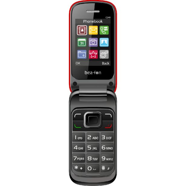 BEAFON C245 PREKLOPNI TELEFON NA TIPKE - RDEČ