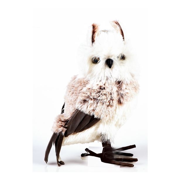 PRAZNIČNA FIGURA GLOSSTYLE BELA SOVA 23 CM VIŠINE SORTIRANO