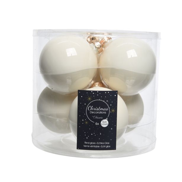 STEKLENA BUNKA BELE BARVE, SIJOČE/MAT, 6/1, FI 80 MM