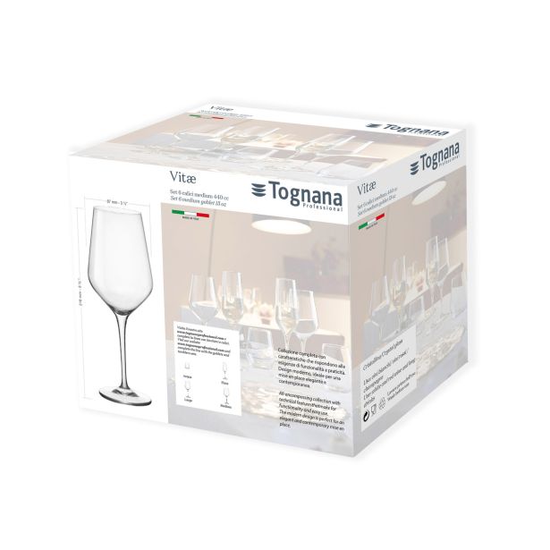 KOZAREC ZA VINO TOGNANA 440 ML VITAE 6/1 ZA BELO VINO
