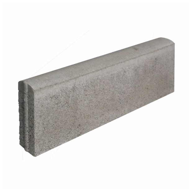 BETONSKI ROBNIK OBLAK GROUP 100X20X5 CM POLKROŽEN CEMENTNO SIV