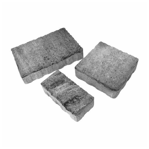 BETONSKI TLAKOVEC OBLAK GROUP RUSTIKAL MIX 16 TONALIT-SIV, ČRN, BEL