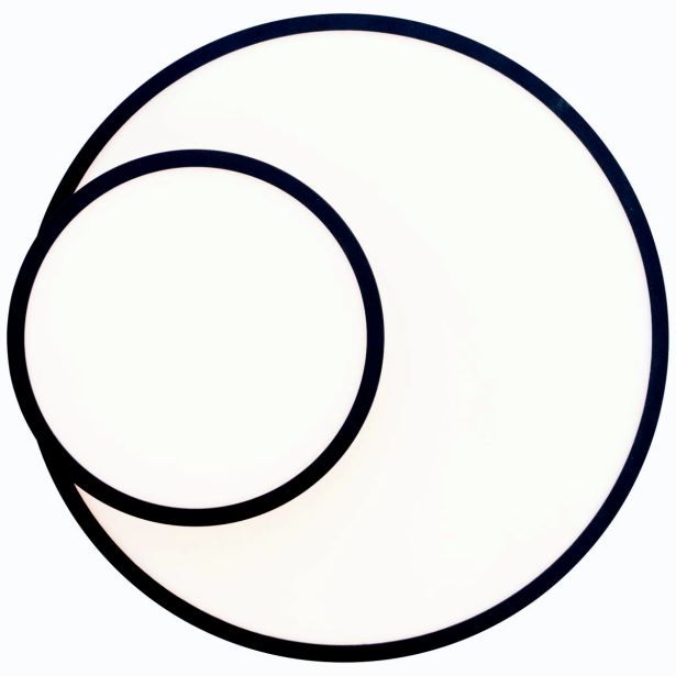 NADGRADNA STROP. SVETILKA BILITY 1X36W, ČRN ROB, EASY DIM, OKROGLA